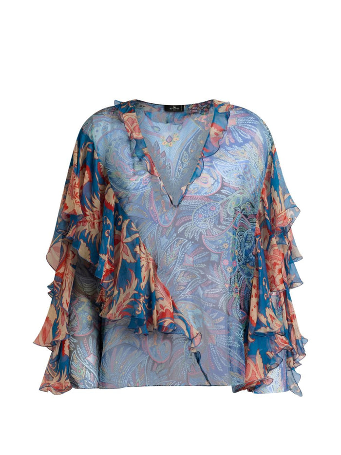 Etro Clear Blue Silk Shirt