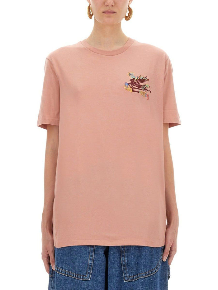 Etro Pink Cotton T-Shirts
