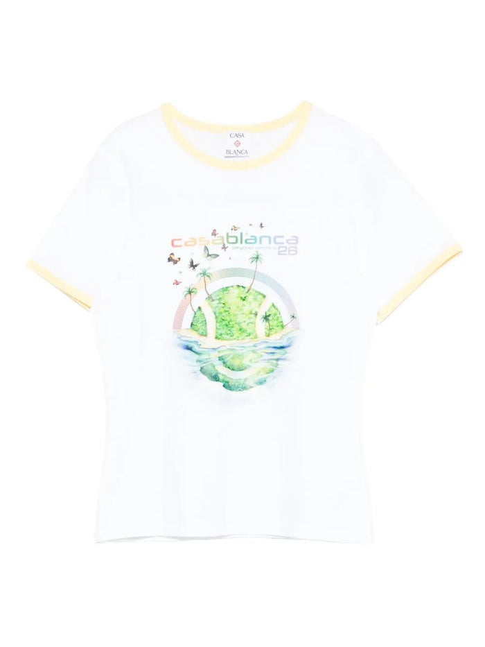 Casablanca Casablanca Longline Ringer Graphic-Print T-Shirt