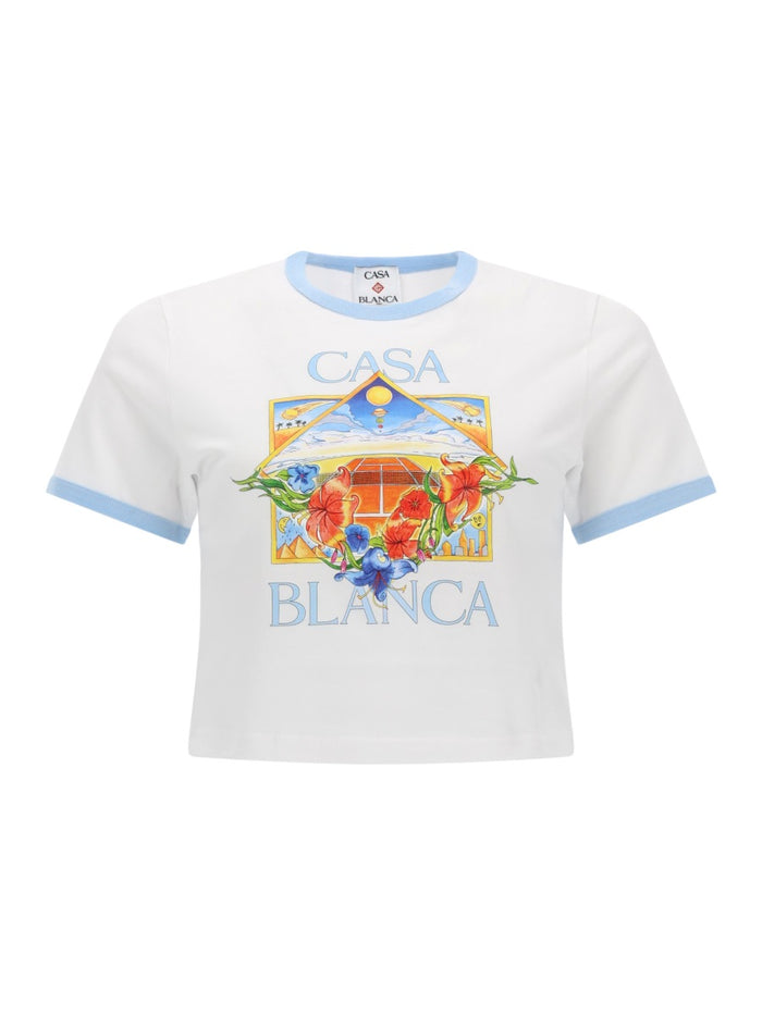 Casablanca Tennis Landscape Ringer Tshirt