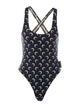 Marine Serre Black One Swimwear