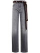 Darkpark "Lufur" Belt Adorned Straight Leg Denim