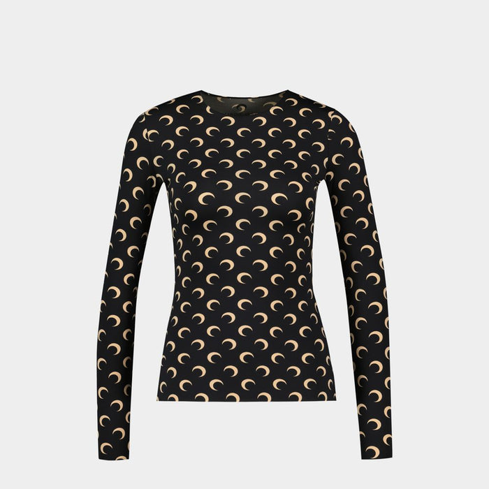 Marine Serre Moon Jersey Crewneck Top T Shirt