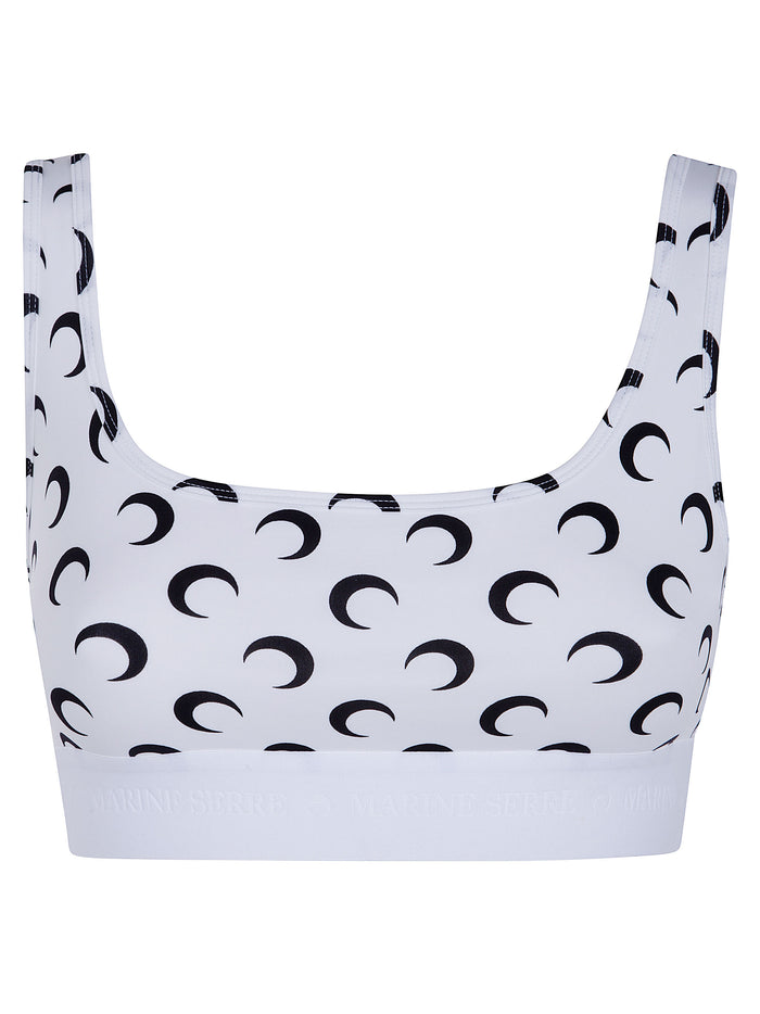 Marine Serre "Moon" Printed Jersey Sports Bra