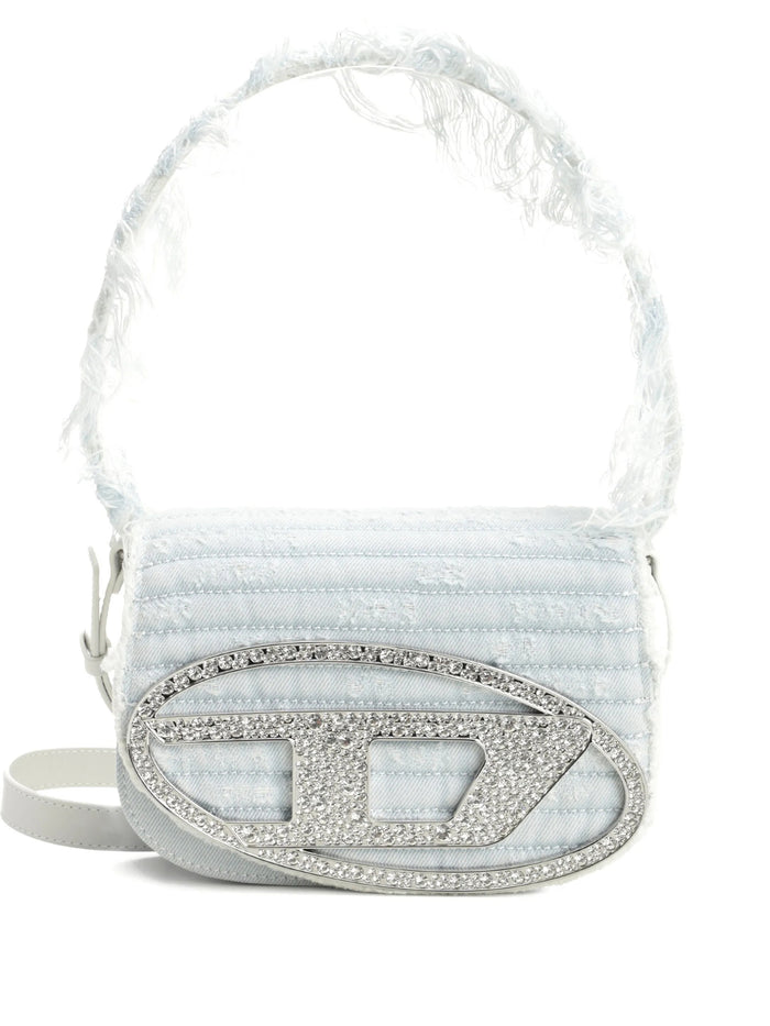 Diesel Light Blue Frayed Crystal Bag