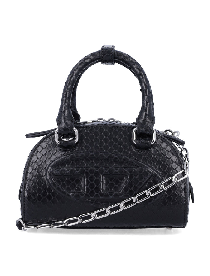 Diesel Black Textured Oval-D Logo Bag