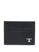 Tod's Grained Leather Cardholder With Metal T Timeless Logo