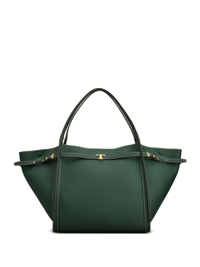 Tod's Medium Leather Shopping Bag With T Timeless Strap