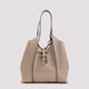 Tod's Light Clay Beige Grained Leather T Timeless Small Shopping Bag