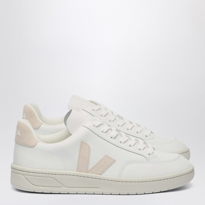 Veja Sneakers V-12 In White And Pink Leather
