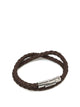 Tod's Brown Woven Leather Double Wrap Bracelet