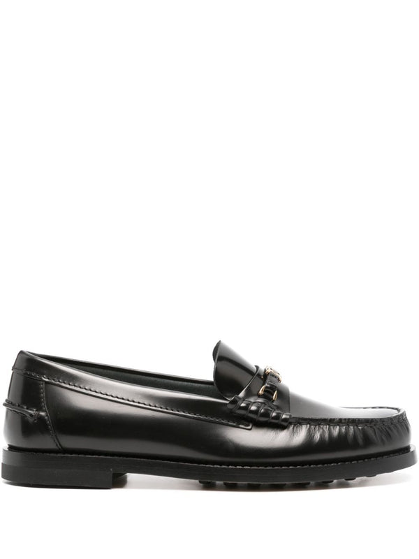 Tod's Moccasins In Black Brushed Calf Leather