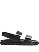Tod's Leather Sandals With Metallic Detail