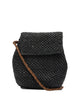 Ibeliev Black Raffia Leather Crossbody Bag
