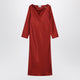 Loulou De Saison Zoya Dress In Red Silk Twill