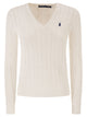 Polo Ralph Lauren Cotton Cable Knit Jumper With V-Neck