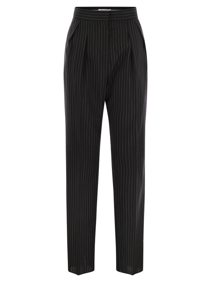 Maxmara Sesamo - Carrot Trousers In Wool Cloth