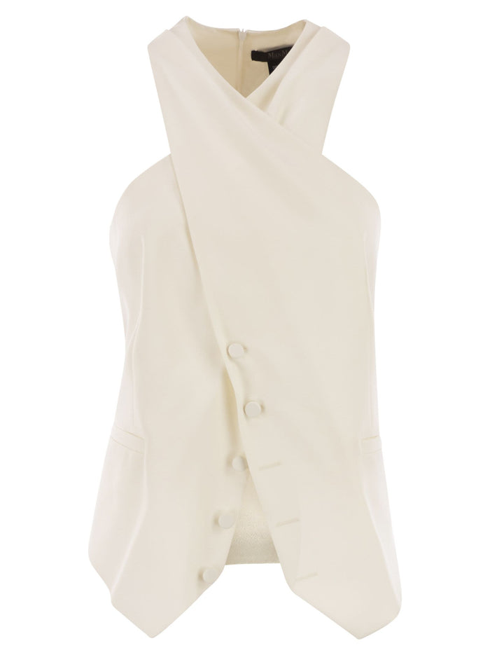 Maxmara Selva - Wool Gabardine And Satin Waistcoat
