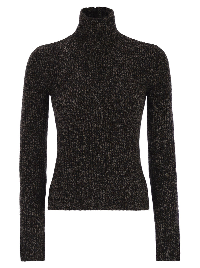 Maxmara Azulene1234 - Wool And Cashmere Mouliné Turtleneck Jumper