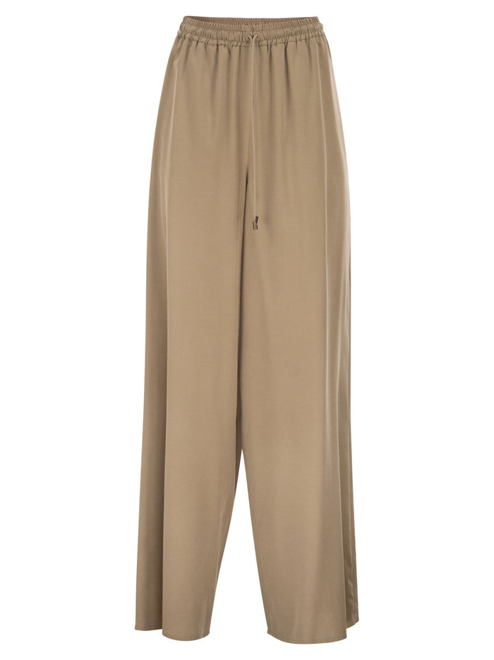 Maxmara Mxmgenero - Wide-Leg Trousers In Washed Silk