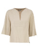 Maxmara Mxpsospiro - Linen And Viscose V-Neck Blouse