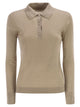 Maxmara Mxpgitano - Ribbed Knit Polo Shirt In Cashmere And Silk