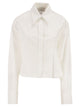 Sportmax Spxcerto - Cropped Poplin Shirt With Asymmetrical Pleats