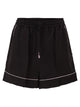 Sportmax Spxcrespo - Viscose Drawstring Shorts With Contrast Detailing