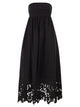 Maxmara Studio Strapless Linen Dress With Embroidered Hem