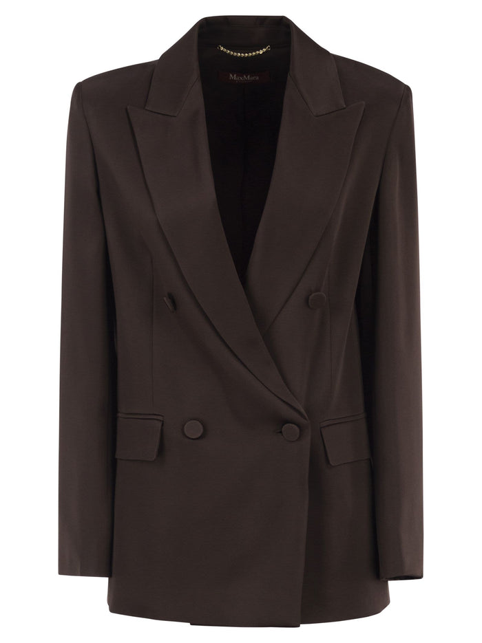 Maxmara Studio Msearca – Double-Breasted Blazer In Fluid Satin