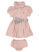 Polo Ralph Lauren Striped Shirt Dress With Floral Belt And Matching Bloomers