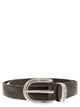 Alberto Luti Hammered Leather Belt With Chiselled Buckle