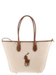 Polo Ralph Lauren Medium Bellport Tote Bag In Canvas And Leather