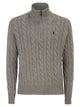 Polo Ralph Lauren Cotton Cable Knit Jumper With Zip Fastening
