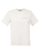 Peserico Stretch Cotton T-Shirt With Punto Luce Chest Pocket Detail
