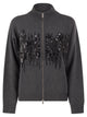 Peserico Knitted Cardigan With Sequins And Two-Way Zip