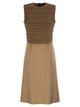 Fabiana Filippi Midi Dress With Crochet Bodice And Fluid Skirt