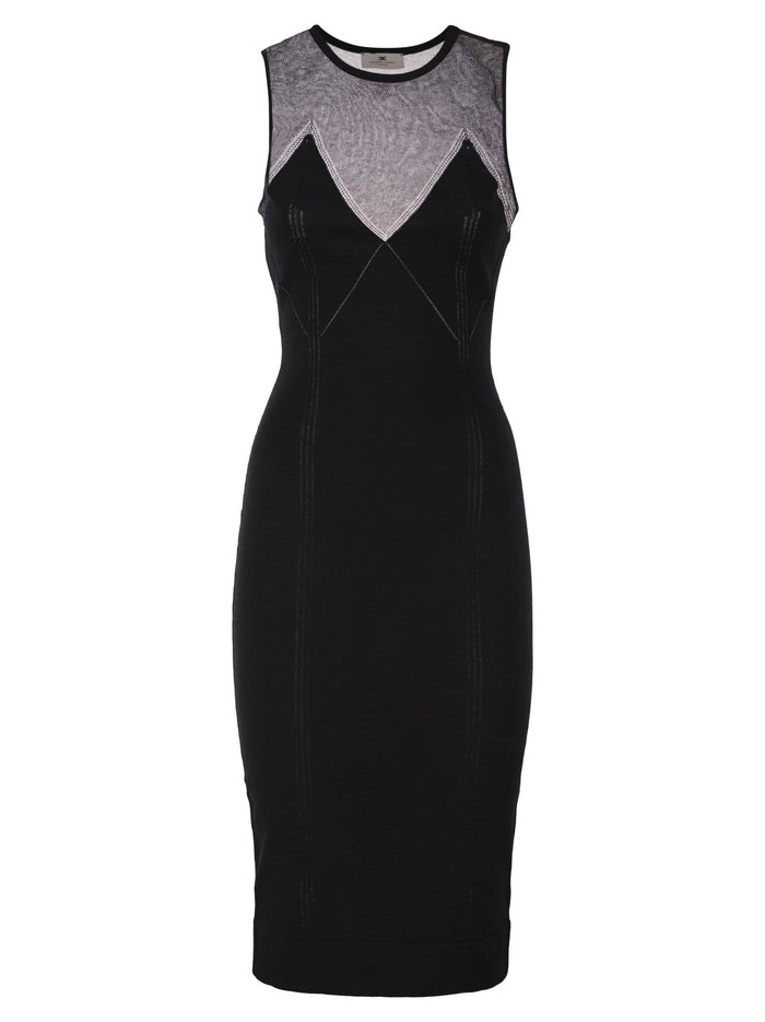 Elisabetta Franchi Knitted Dress With Sheer Details