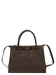 Fabiana Filippi Suede Leather Top-Handle Bag With Shoulder Strap