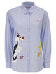Mc2 Saint Barth Brigitte Striped Cotton Shirt With Looney Tunes Print