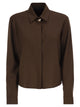 Fabiana Filippi Virgin Wool Stretch Shirt With Zama Jewel Detail