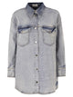 Fabiana Filippi Boyfriend Shirt In Distressed Denim