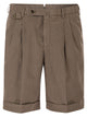 Pt Torino Tailored Bermuda Shorts In Lyocell, Linen And Cotton Blend