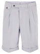 Pt Torino Tailored Bermuda Shorts In Lyocell, Linen And Cotton Blend