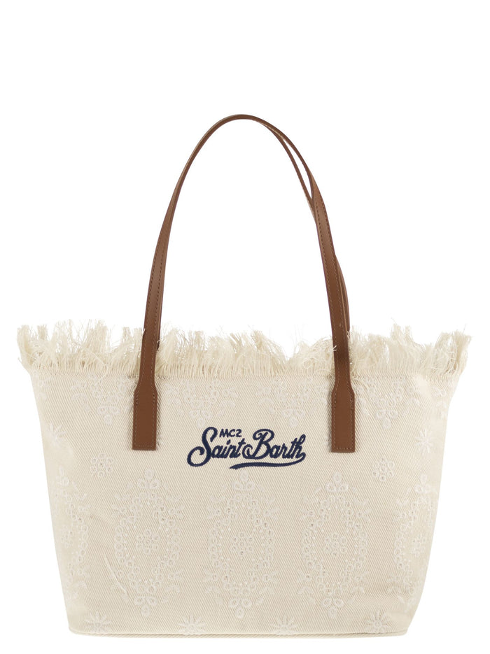Mc2 Saint Barth City Sangallo Shopper Bag With Embroidered Logo