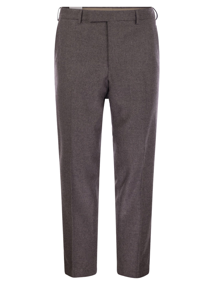 Pt Torino Rebel - Wool And Silk Flannel Trousers