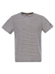 Mc2 Saint Barth Striped T-Shirt In Linen And Cotton Blend