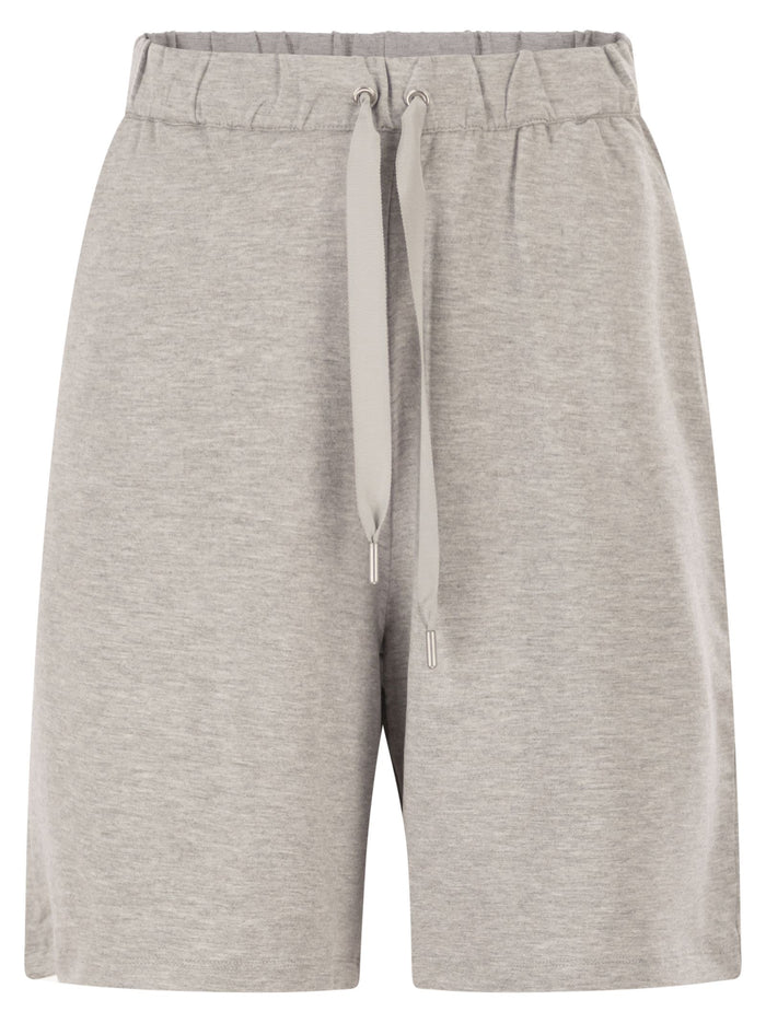 Majestic Stretch Viscose Bermuda Shorts With Drawstring Waist