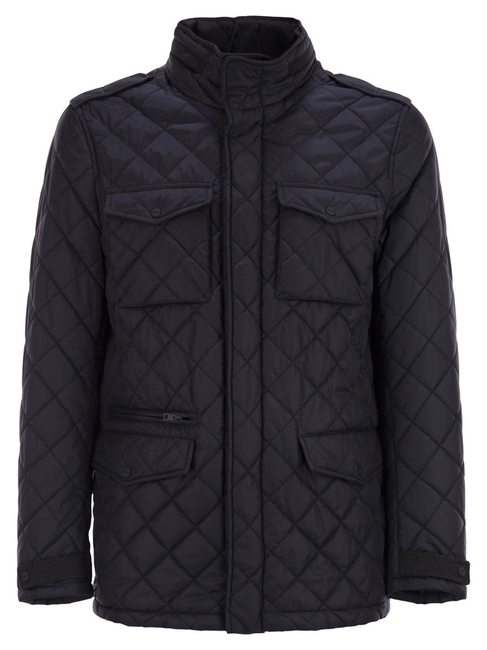 Herno Field Jacket With Diamond Quilting
