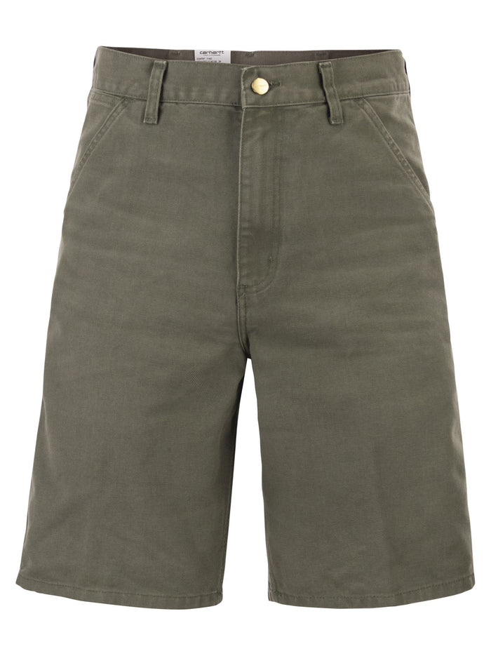 Carhartt Denim Bermuda Shorts With Logo On The Back